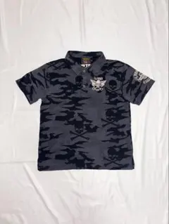 2010s Vanson skull camouflage polo shirtのサムネイル