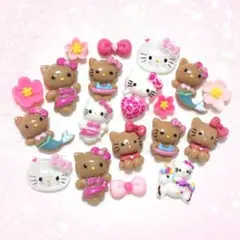 50 ピンク ネイルパーツ 日焼けキティ ガングロ ハイビスカスのサムネイル