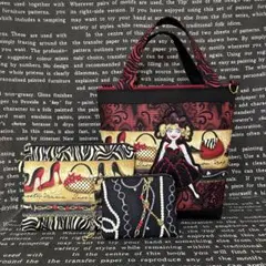 ロラライハリス刺繍、SPXファブリック トートバッグとポーチ2個の3点セット