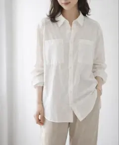 【SLOBE IENA】ホワイト長袖シャツ
