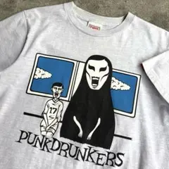 PUNK DRUNKERS カオナシ風 パロディ Tシャツ グレー Sのサムネイル