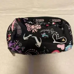 難あり　レスポートサック ポーチ　 ブラック ハート　蝶々