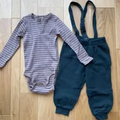 【H&M】サロペット+ロンパース(ベビーサイズ)