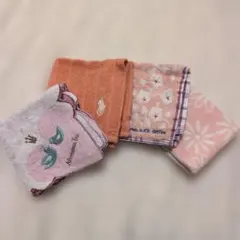 ピンク系 4枚セット タオルハンカチ