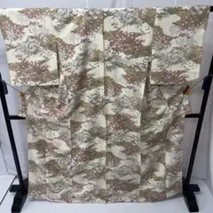 小紋 型染め 華文様 地模様 芝 正絹 k402