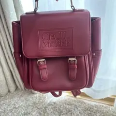 値下げ！CECIL McBEE リュック ボルドーのサムネイル