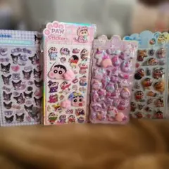 クレヨンしんちゃんもちもちぷっくりシールとクロミボンボンドロップシール4枚セット