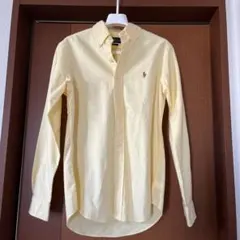ラルフローレン 黄色 長袖シャツ ポロ刺繍 コットン XS