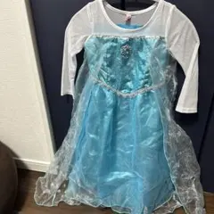 エルサ風水色ドレス（長袖）小物付き130