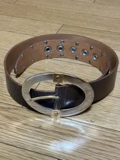 お値下げ不可 GUCCI ダブルG バックル レザーベルト ブラウン 95/38