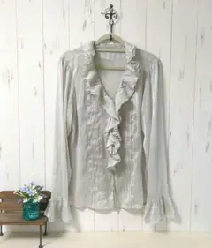 コムサイズム・COMME CA ISM シフォンフリルブラウス