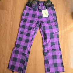 なぁ様　紫と黒のチェック柄スノーボードパンツ
