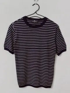 ETRO エトロ イタリア製 高級 シルク ボーダー 半袖 ニット Tシャツのサムネイル