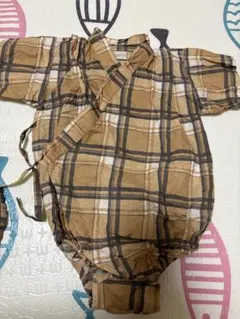 tete a tete 茶色チェック柄 甚平