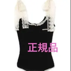andmary Cotton ribbon tank black - メルカリ