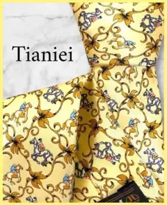 【美品】Tianiei ネクタイ　黄色　お洒落　可愛い