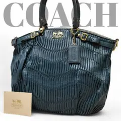 【美品】 COACH コーチ トートバッグ マディソン ギャザー A4 馬車金具