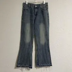 ヴィンテージ風 ハイウエスト フレア デニム パンツ