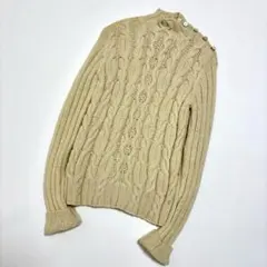 美品✨ ラルフローレン カシミア アンゴラ ケーブル ニット ボタンデザイン