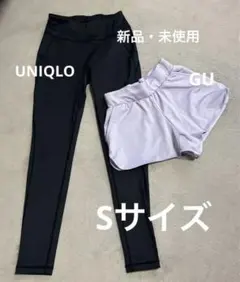 UNIQLOエアリズムUVカットレギンス・GU スポーツショートパンツセット