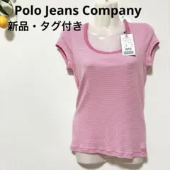 ✨ 新品・タグ付き　ポロジーンズ ピンク ボーダーTシャツ　 Mのサムネイル