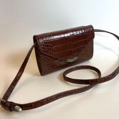 ローレンラルフローレン 2way ショルダーバッグ クロコ型押し 2way 黒 
