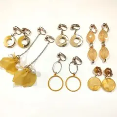 ★在庫処分超特価★ミモザイエローのイヤリング　6点セット クリップ式
