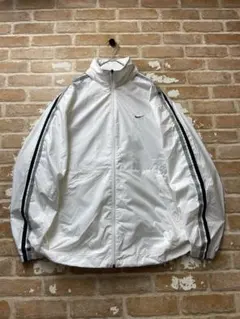00s NIKE ナイキ　ナイロンジャケット　白　刺繍　ワンポイント　y2k