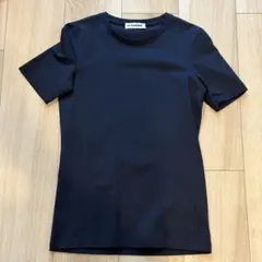 新品　タグ付き　JIL SANDER+ Tシャツ ブラック 刺繍ロゴ　ネイビーのサムネイル