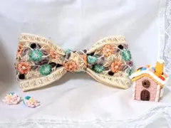 ハンドメイド インド刺繍リボン　ヘアゴム