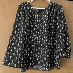 ehka sopo 七分袖花柄ブラウス　フリーサイズ