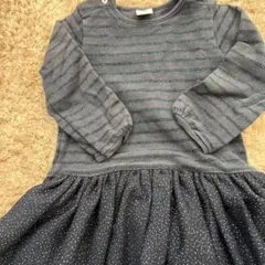 Earth Baby グレー ストライプ ワンピース 18m