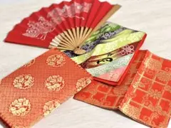 茶道具セット　懐紙入れ　古帛紗　出帛紗　扇子　昭和レトロ