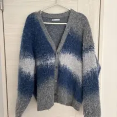 ZARA グレー/ブルー カーディガン M