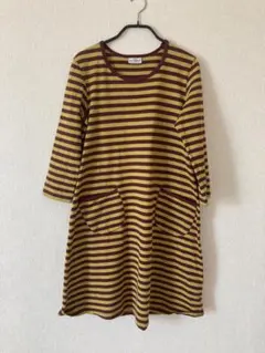 マリメッコ　ウニッコ　ニットワンピース　ロング　ウール混　ブラウン　総柄　XS マリメッコ ウニッコ ニットワンピース ロング ウール混