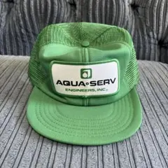 80s USA製 AQUA SERV メッシュキャップ 企業キャップ トラッカー