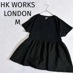 HK WORKS LONDON ◆ドッキング チュニック ブラウス 黒 Mパールのサムネイル