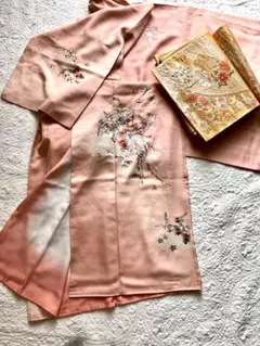 夢工房 袷 薔薇 着物 ピンク - メルカリ
