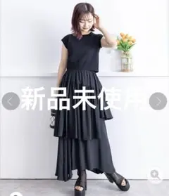 新品未使用　ニットベスト　ブラック　clear ノースリーブニット　クロップド