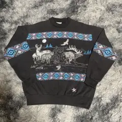 90's USA製 AU Sportswearアニマル スウェット Lサイズ