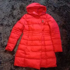 blauerブラウアー赤フードロングダウンジャケットMサイズ