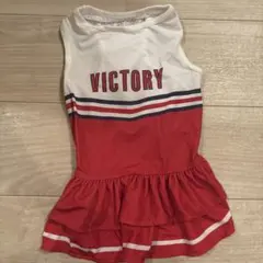 犬用フリルドレス 3L 赤・白 チアリーダー