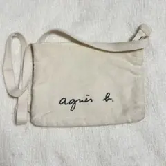 agnès b. キャンバスショルダーバッグ ベージュ
