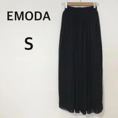 エモダ EMODA ロングフレアスカート ウエストゴム ブラック Sのサムネイル