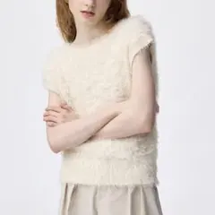 フェザーヤーンニットプルオーバー　L