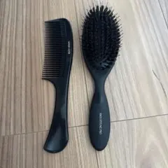 ヘアスタイリングプロ、クッションブラシ・コーム セット ブラック　プロ用