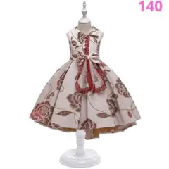 【新品】フラワー 刺繍 フォーマルドレス 140