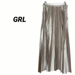 3086M△グレイル　GRL プリーツスカート　マキシ丈　光沢　サテン　シンプル