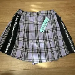 紫色チェック柄キュロット
