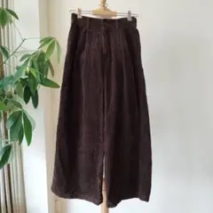【GLOBAL WORK】レディース ワイドパンツ【S】ブラウン ゴーデュロイ